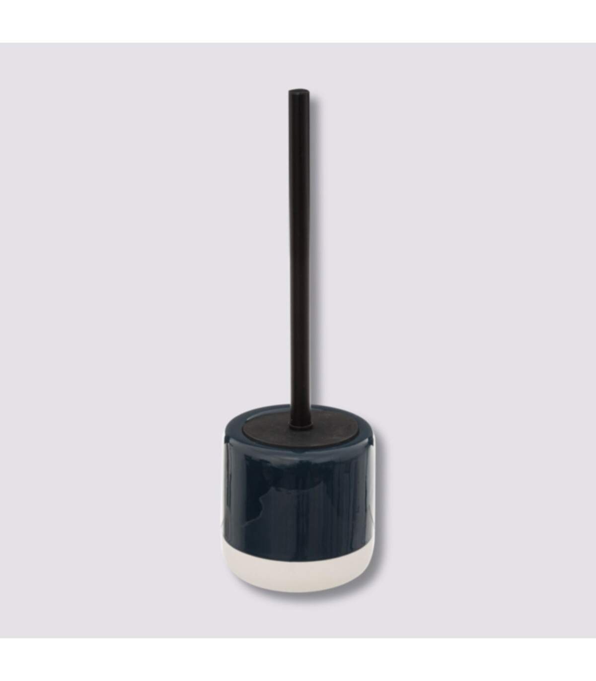 Wadiga Brosse WC Céramique Bleu Pétrole Et Blanc