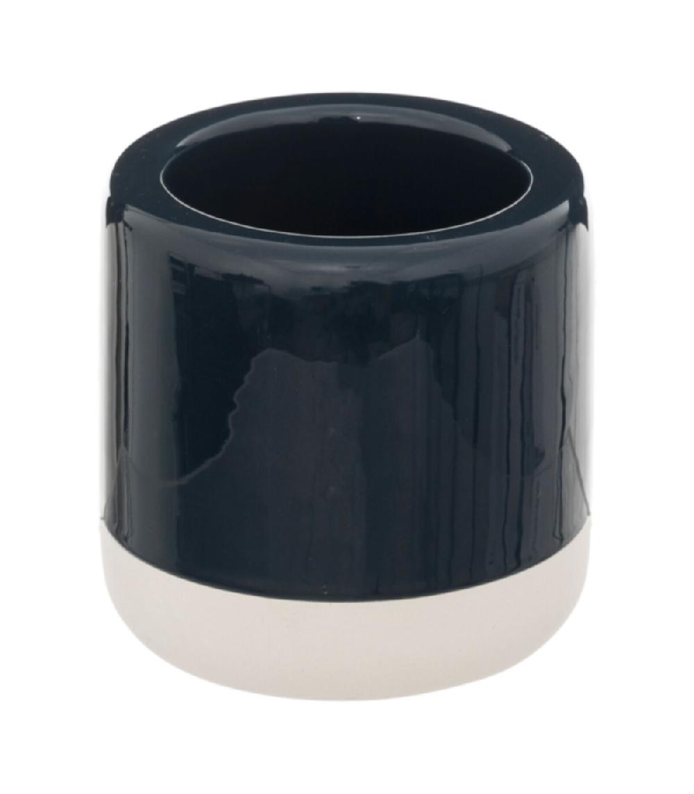 Wadiga Brosse WC Céramique Bleu Pétrole Et Blanc