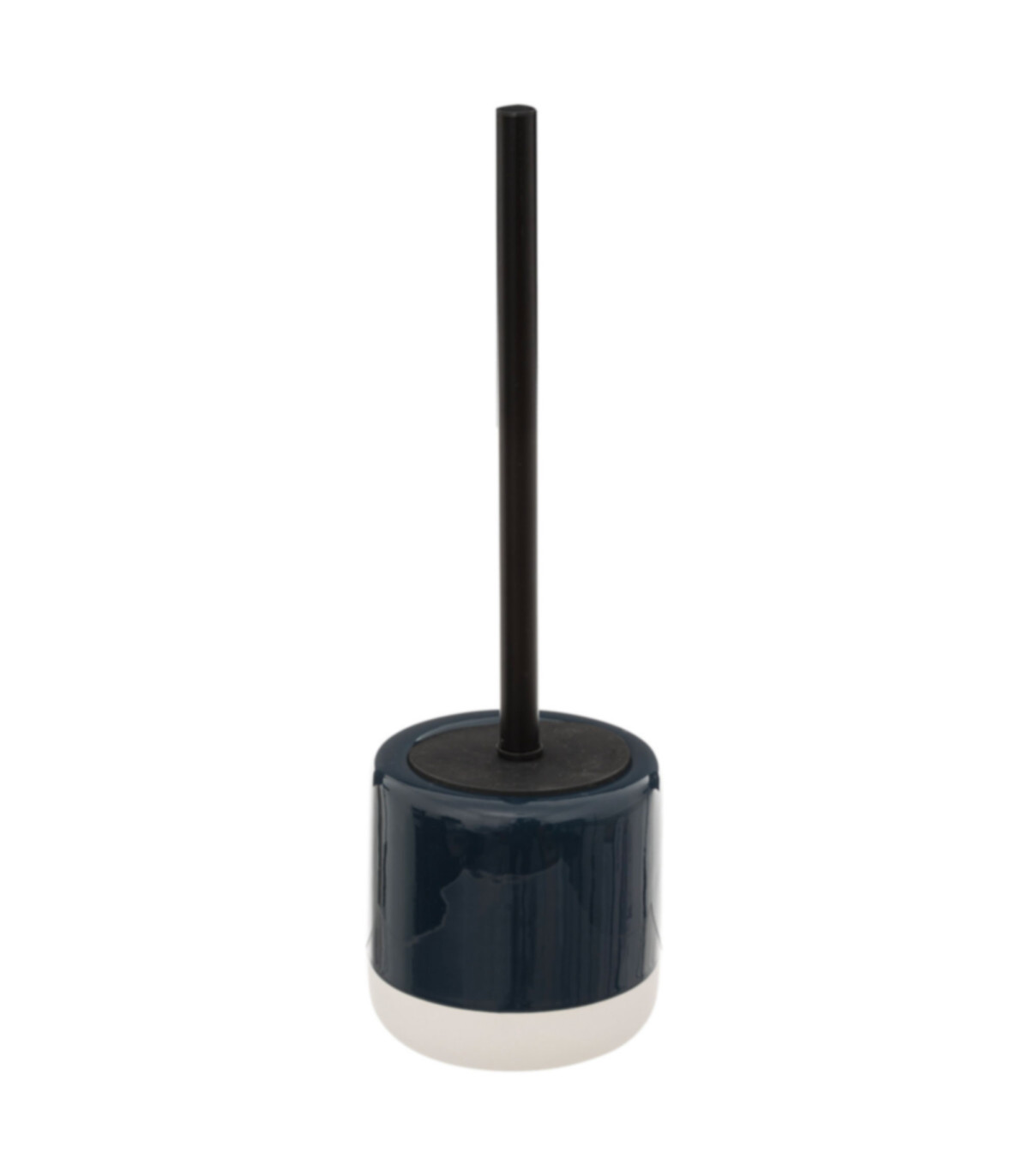 wadiga Brosse WC céramique bleu pétrole et blanc