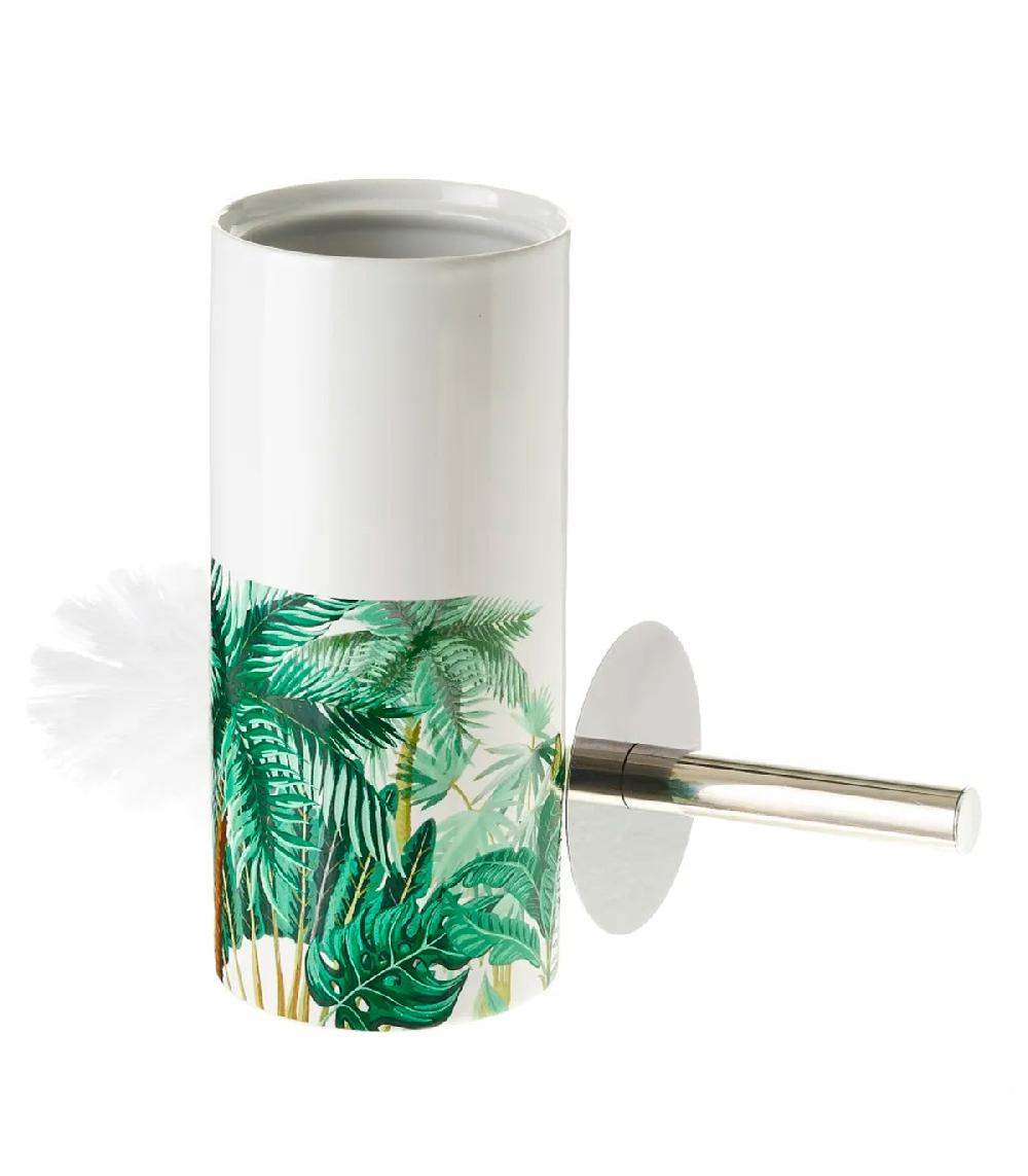 wadiga Brosse WC céramique feuillage tropical