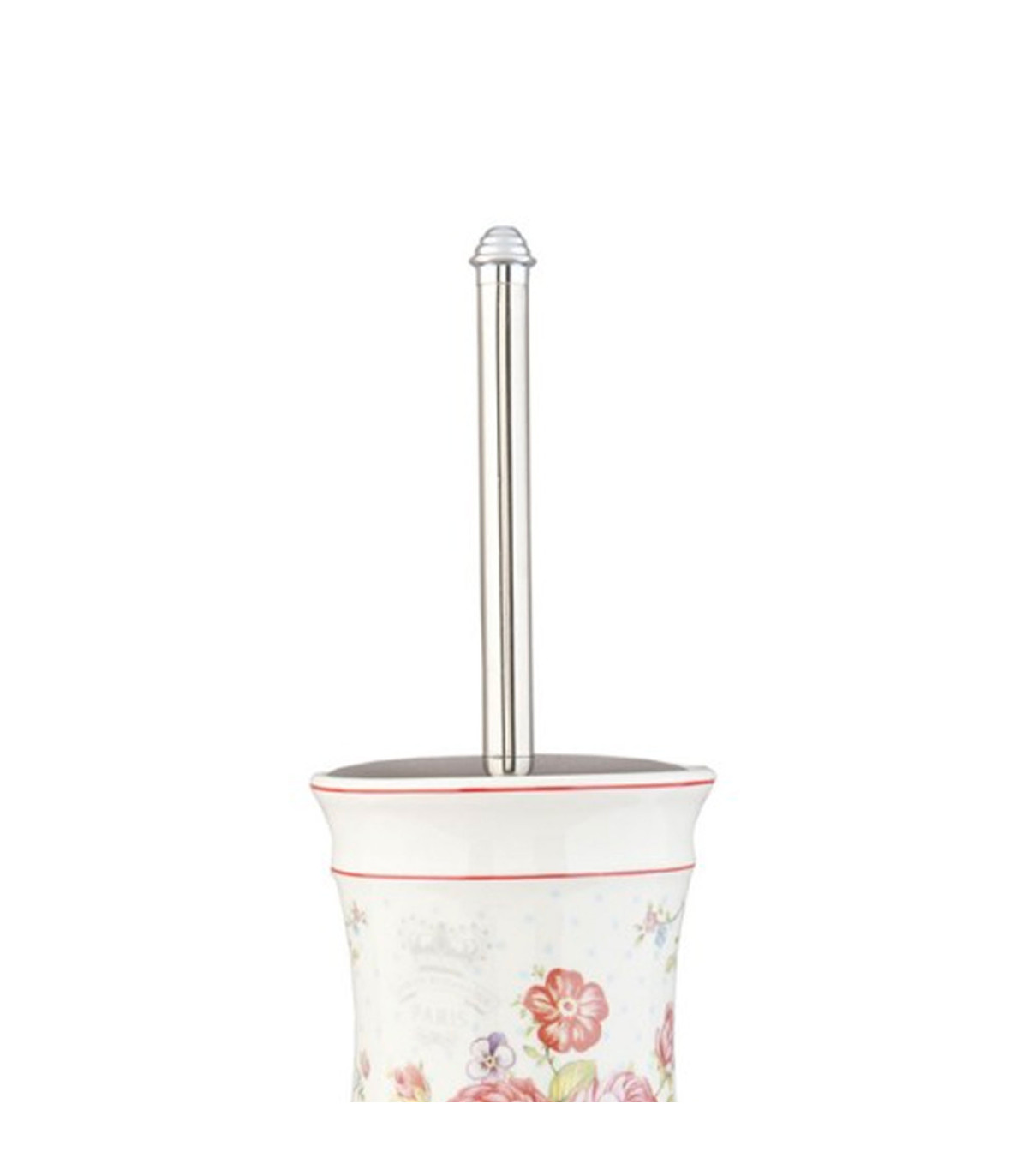 Wadiga Brosse WC Céramique Fleurs 12x12x26cm