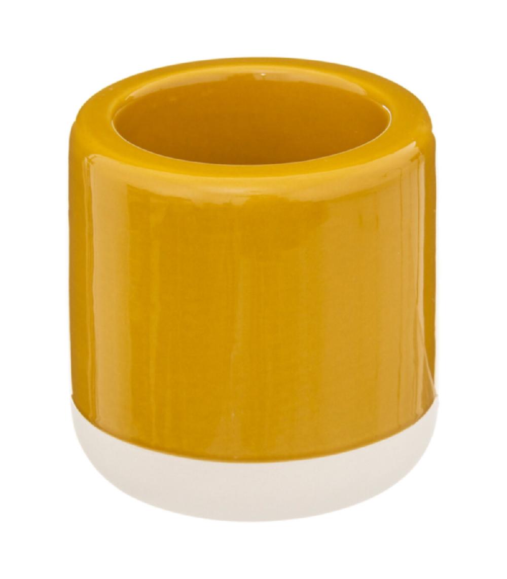 Wadiga Brosse WC Céramique Jaune Et Blanc