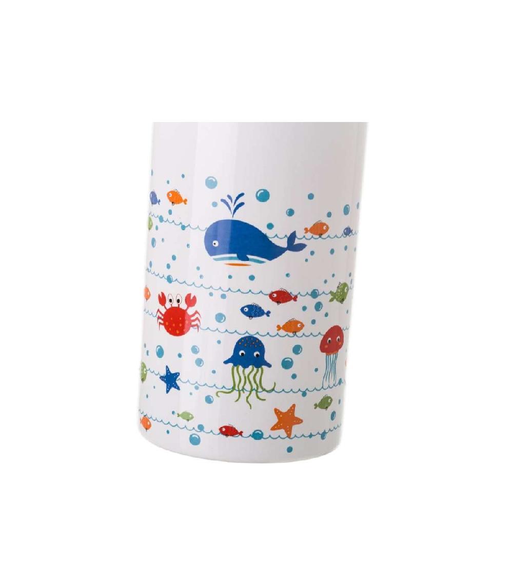 Wadiga Brosse WC Céramique Multicolore Poissons