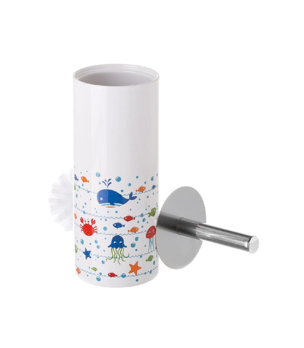 Wadiga Brosse WC Céramique Multicolore Poissons