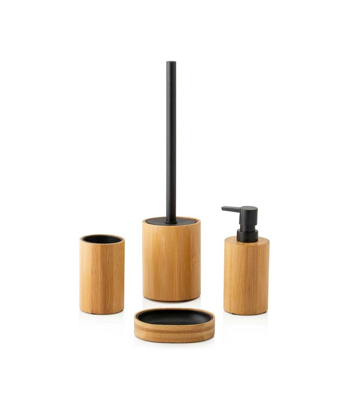 Wadiga Brosse WC En Bambou Et Polyrésine Noire