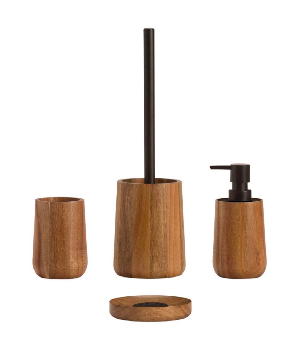 Wadiga Brosse WC En Bois D'acacia 11x11x41cm