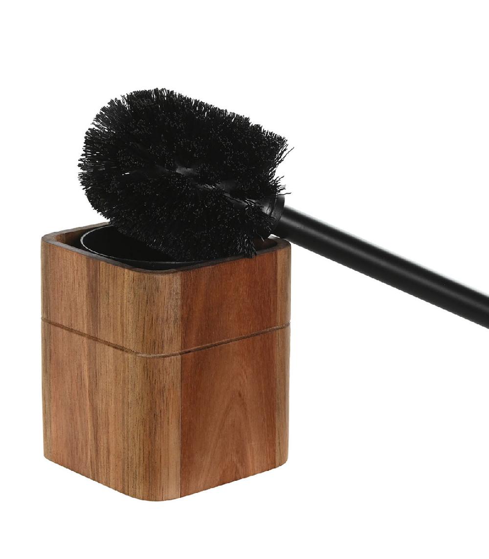 Wadiga Brosse WC En Bois D'acacia 9.7x9.7x36.5cm