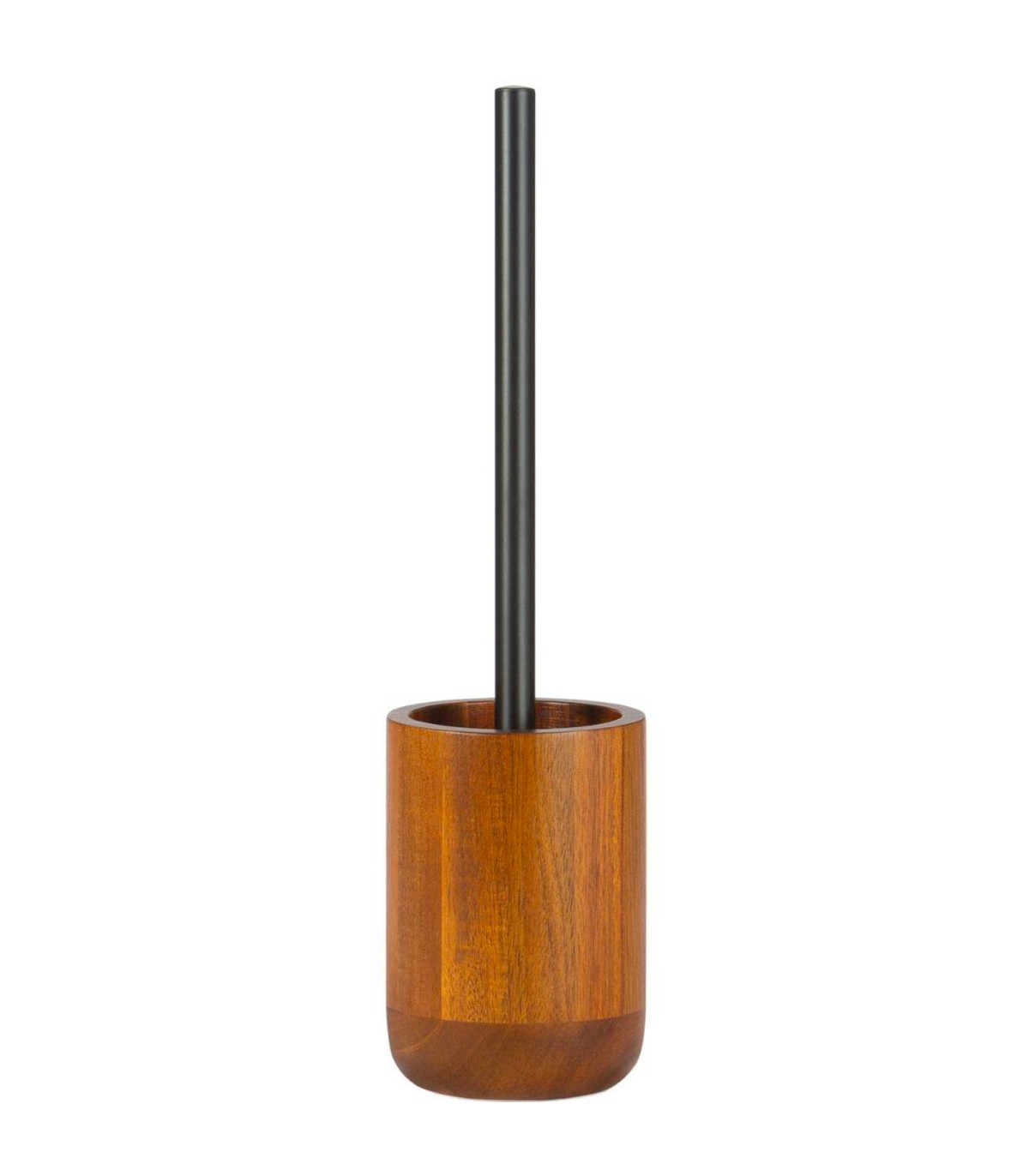 wadiga Brosse WC en bois marron et noir