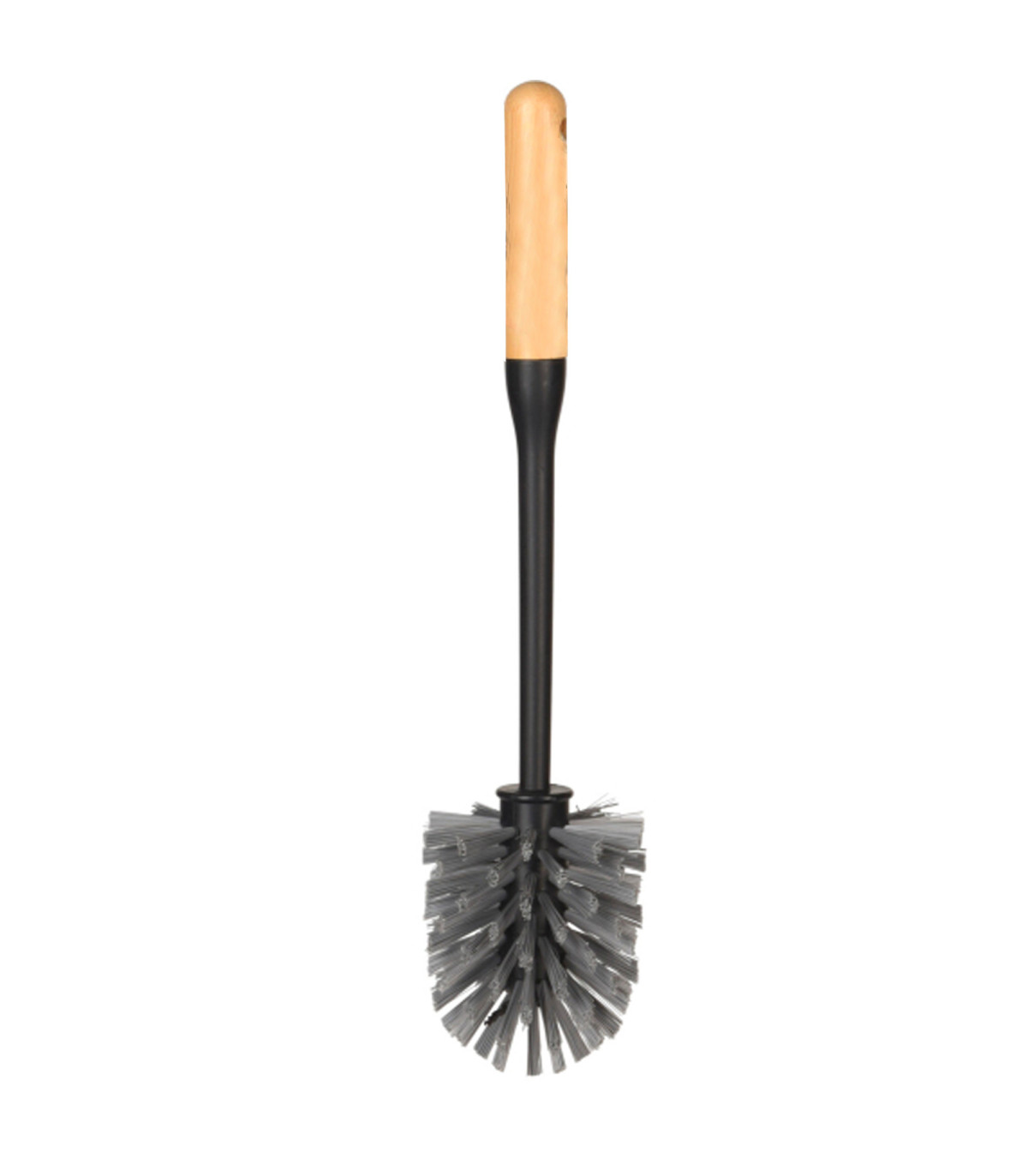 Wadiga Brosse WC En Plastique Noir Et Bois