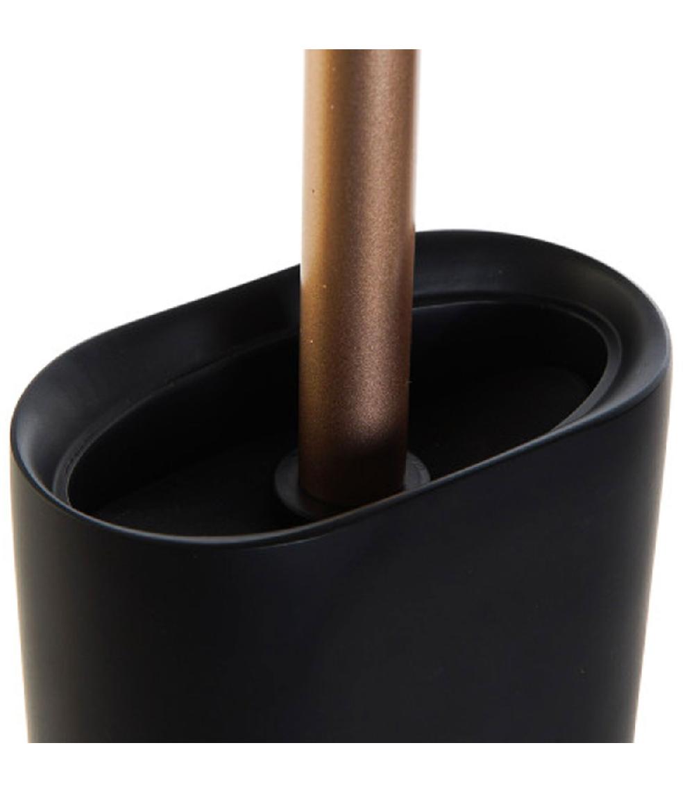 Wadiga Brosse WC Résine Noire 10x6x40cm
