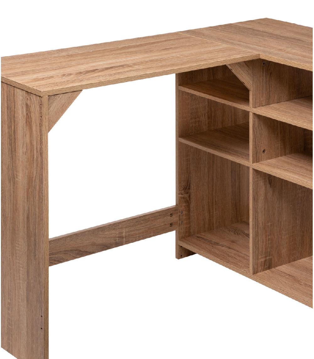 Wadiga Bureau Bois Avec étagère - 69x110x75cm