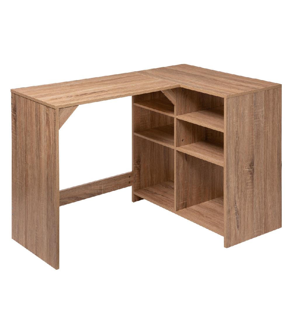 wadiga Bureau bois avec étagère - 69x110x75cm