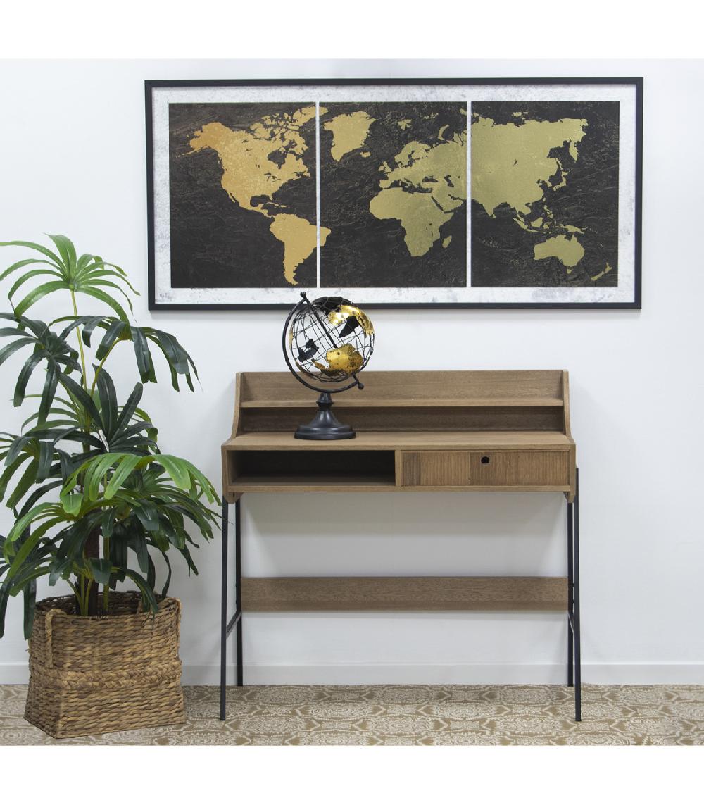 Wadiga Bureau Bois Et Métal - 103x48x97cm