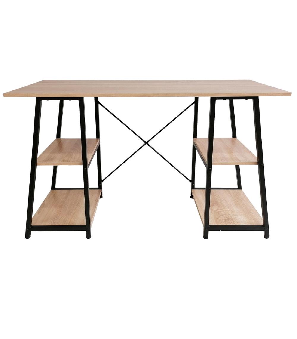 Wadiga Bureau Bois Et Métal Noir 120x50x73cm