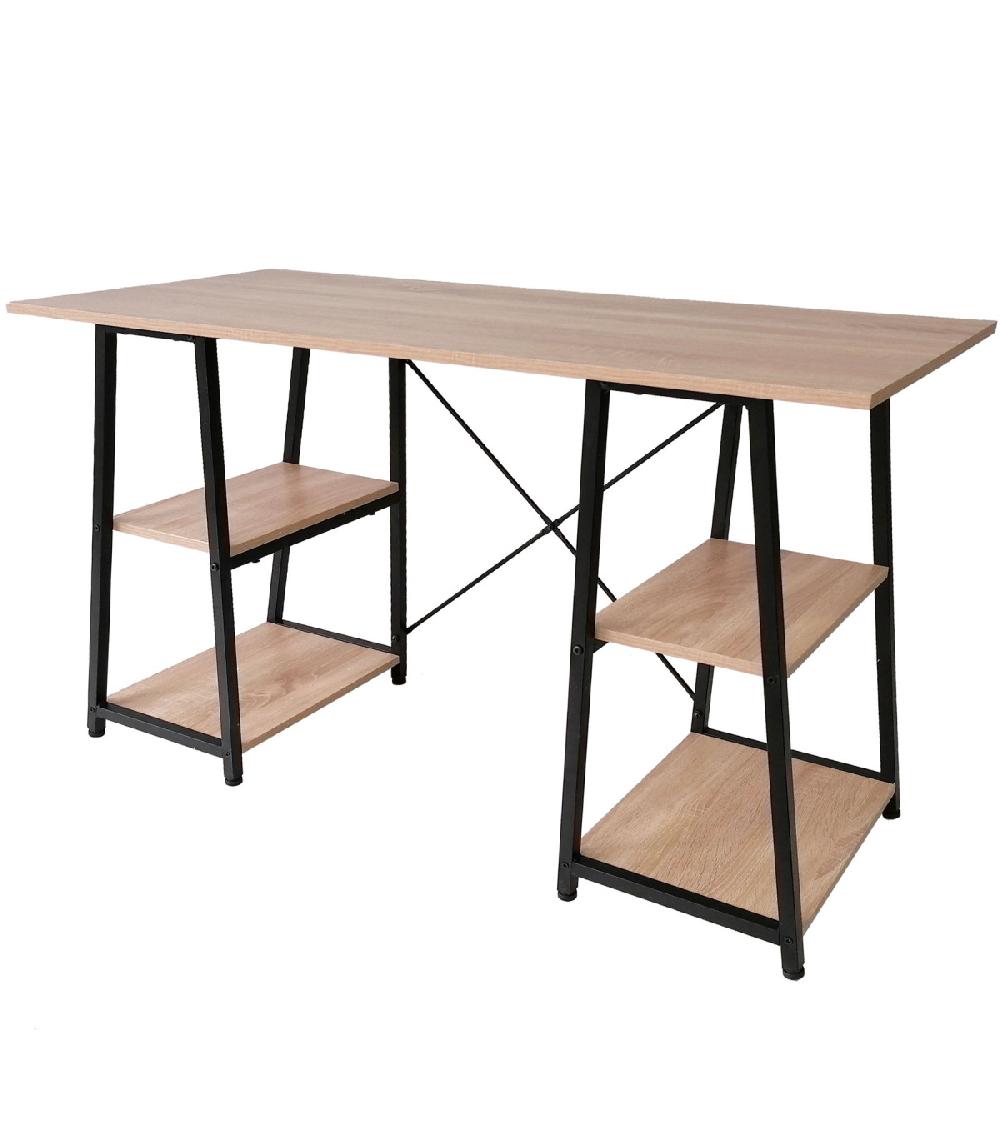 wadiga Bureau bois et métal noir 120x50x73cm