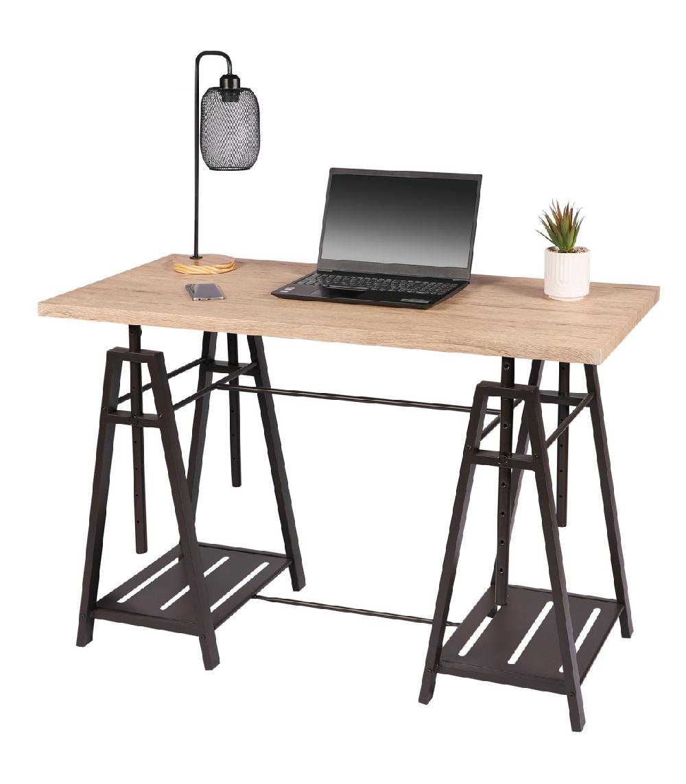 Wadiga Bureau Bois Et Métal Noir Archi - 120cm