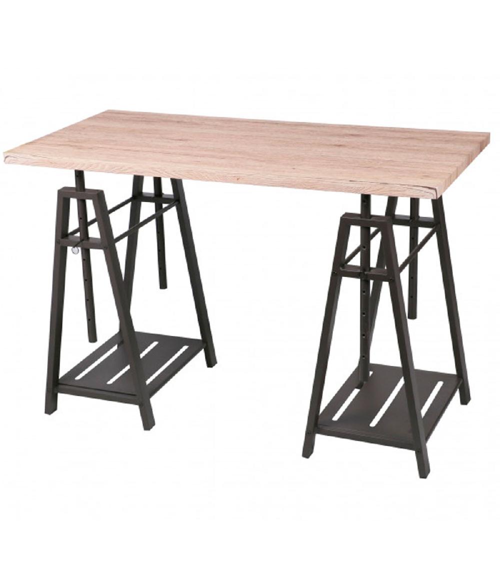 wadiga Bureau Bois et Métal Noir Archi - 120cm