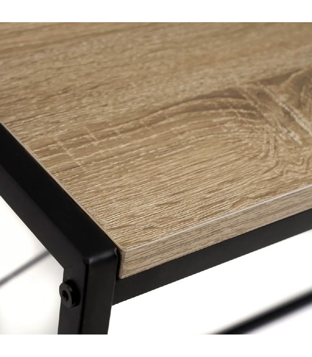Wadiga Bureau En Bois Et Métal Noir 100x45x75cm