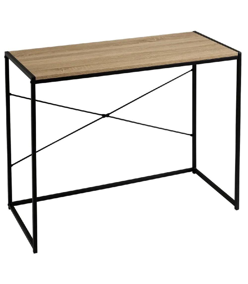 wadiga Bureau en bois et métal noir 100x45x75cm