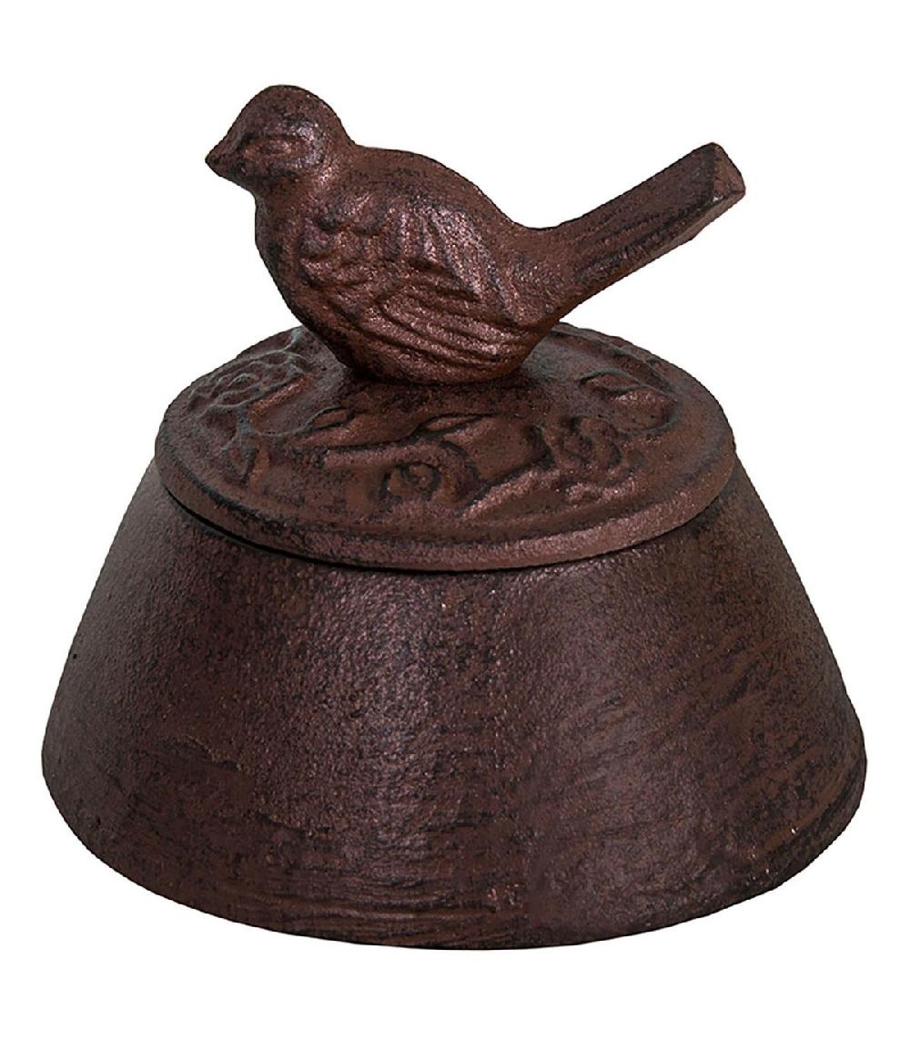 wadiga Cache clé en fonte oiseau 10x10x9cm