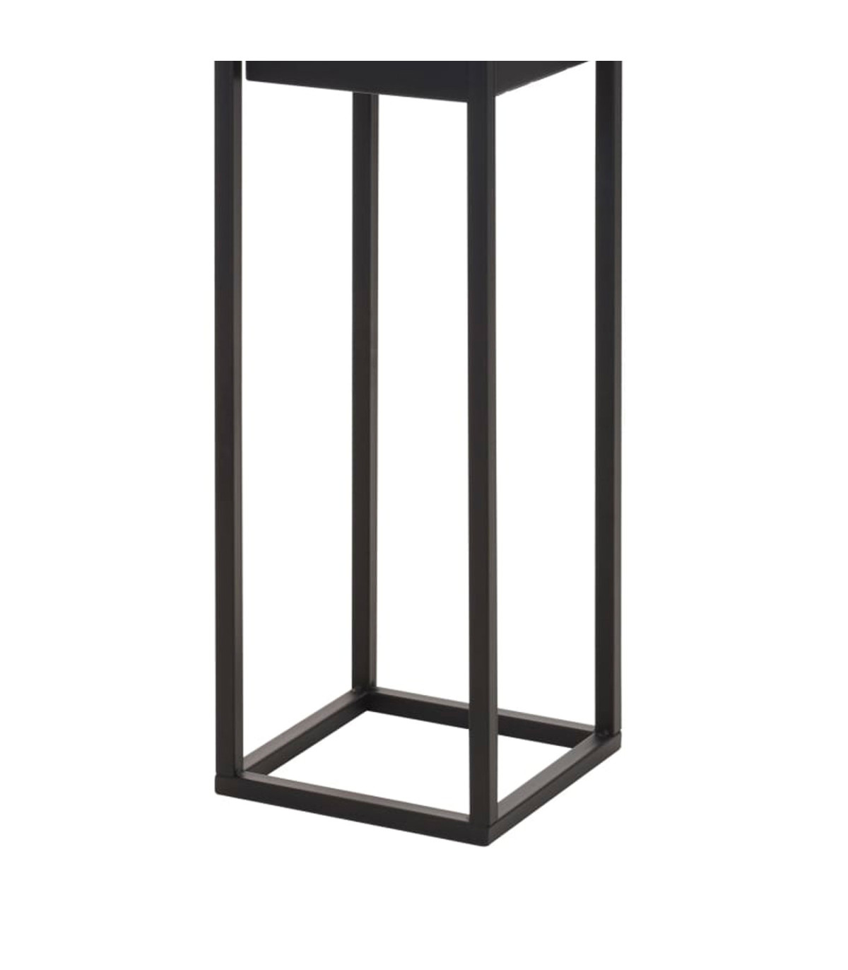 Wadiga Cache-pot Sur Pied En Métal Noir 21x21x70cm