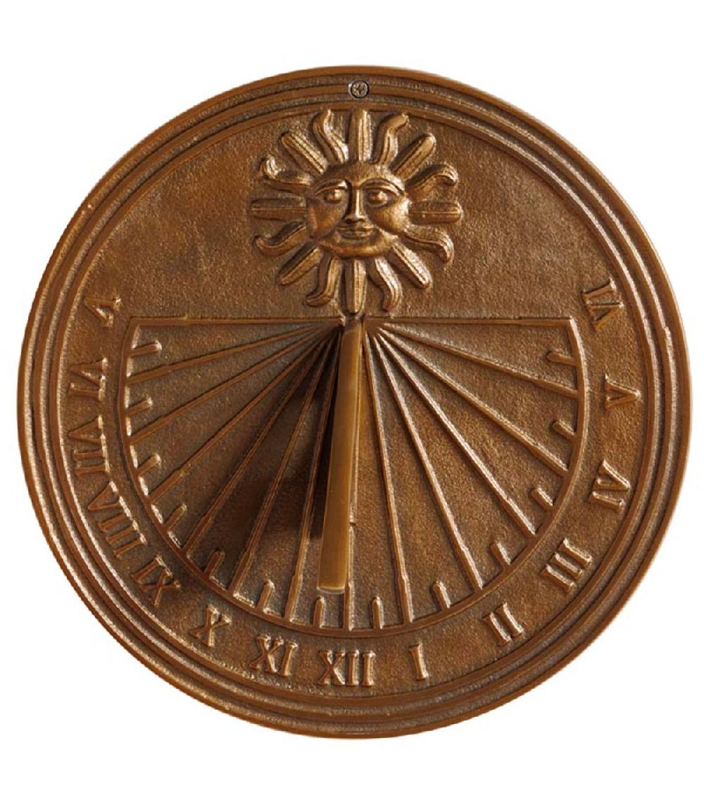 wadiga Cadran solaire en métal doré 29x29x10cm