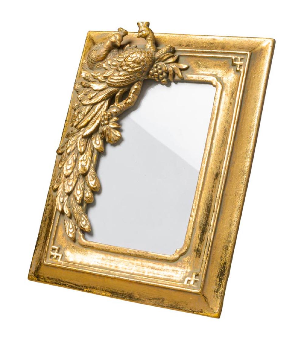 wadiga Cadre photo à poser doré paon 21x17cm