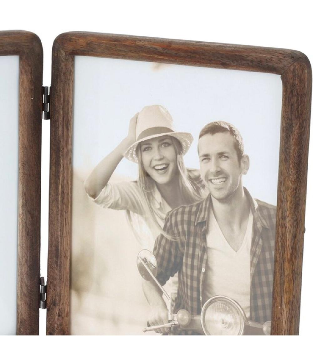Wadiga Cadre Photo Pour 2 Photos Pliable Bois