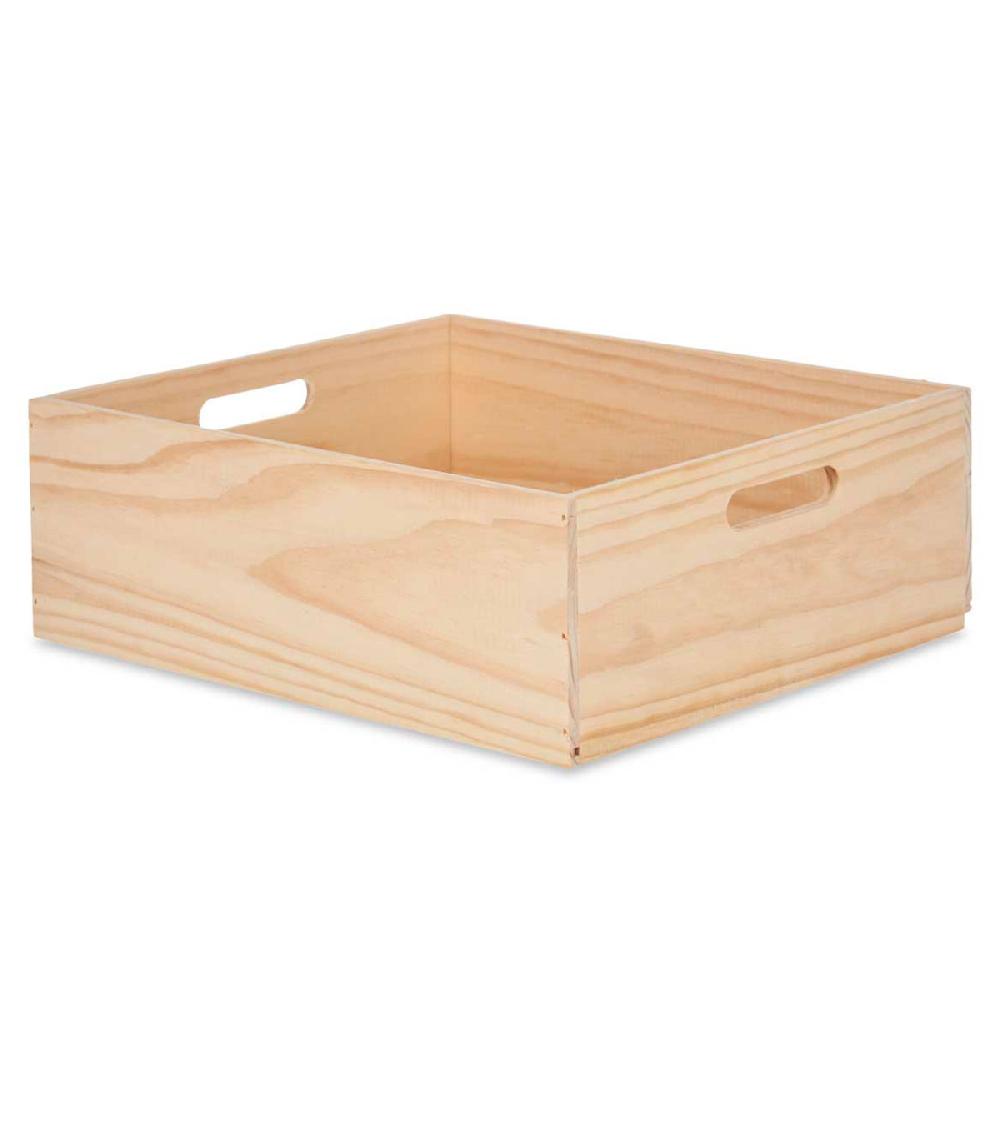 wadiga Caisse en bois de rangement 40x35x14cm