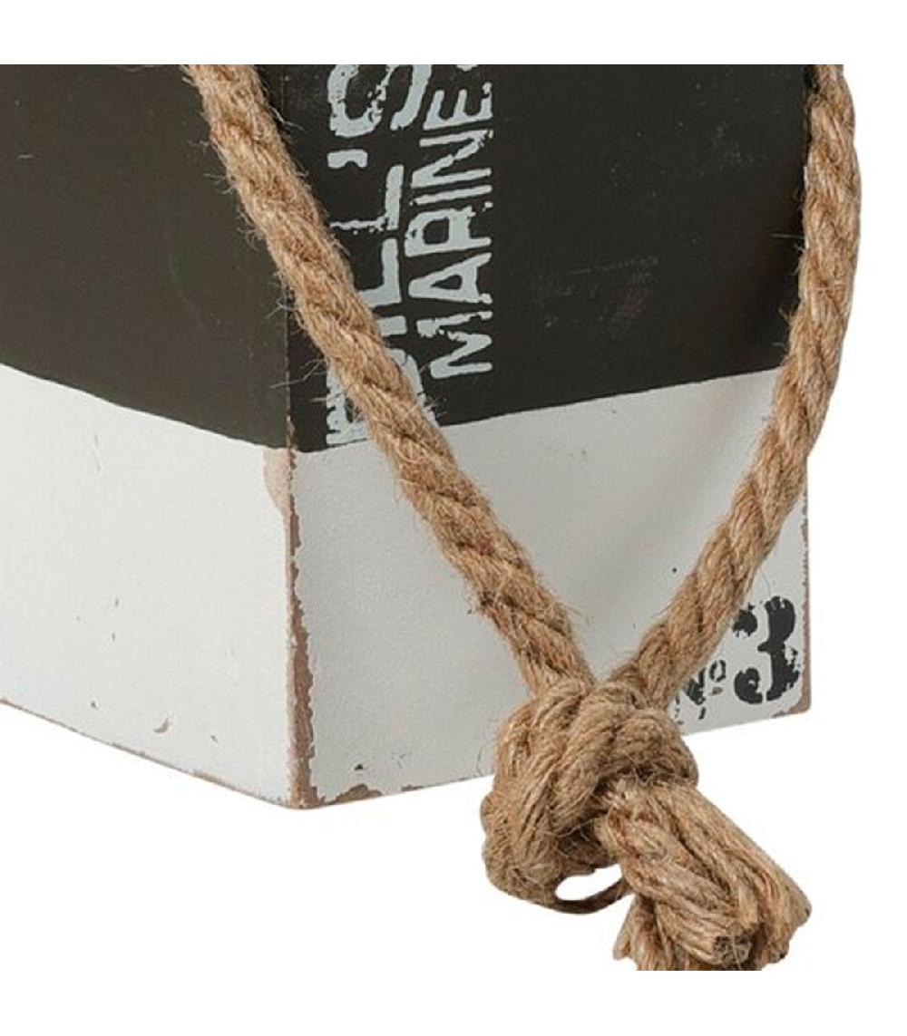 Wadiga Cale-porte Bois Et Corde 9x9x18cm