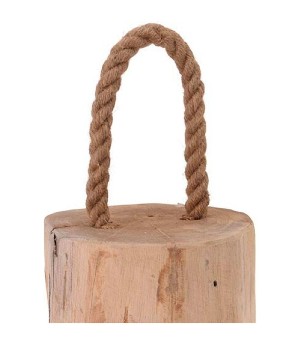 Wadiga Cale-porte Teck Et Corde 14x14x14cm