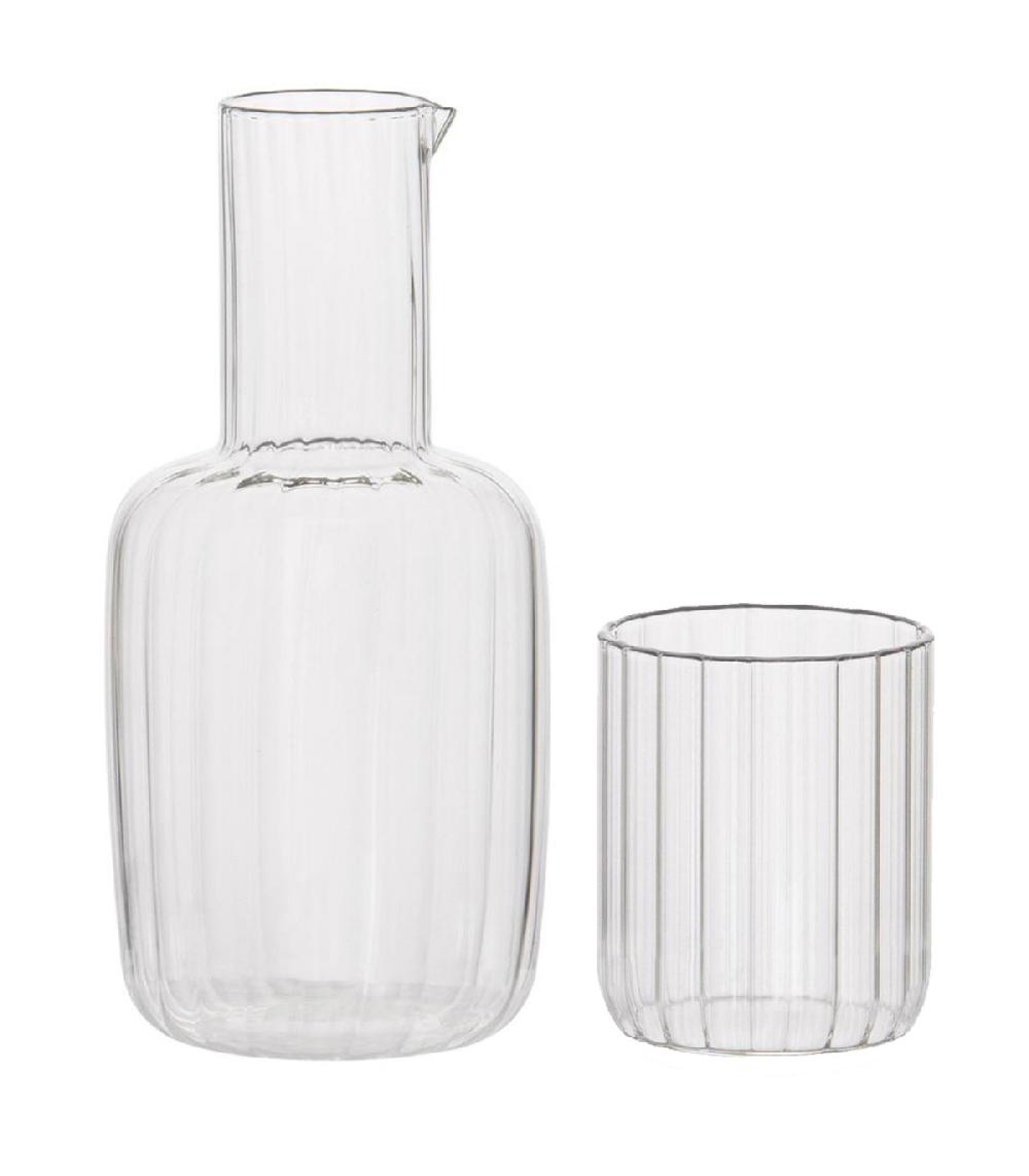 wadiga Carafe à eau en verre + 1 verre 800ml