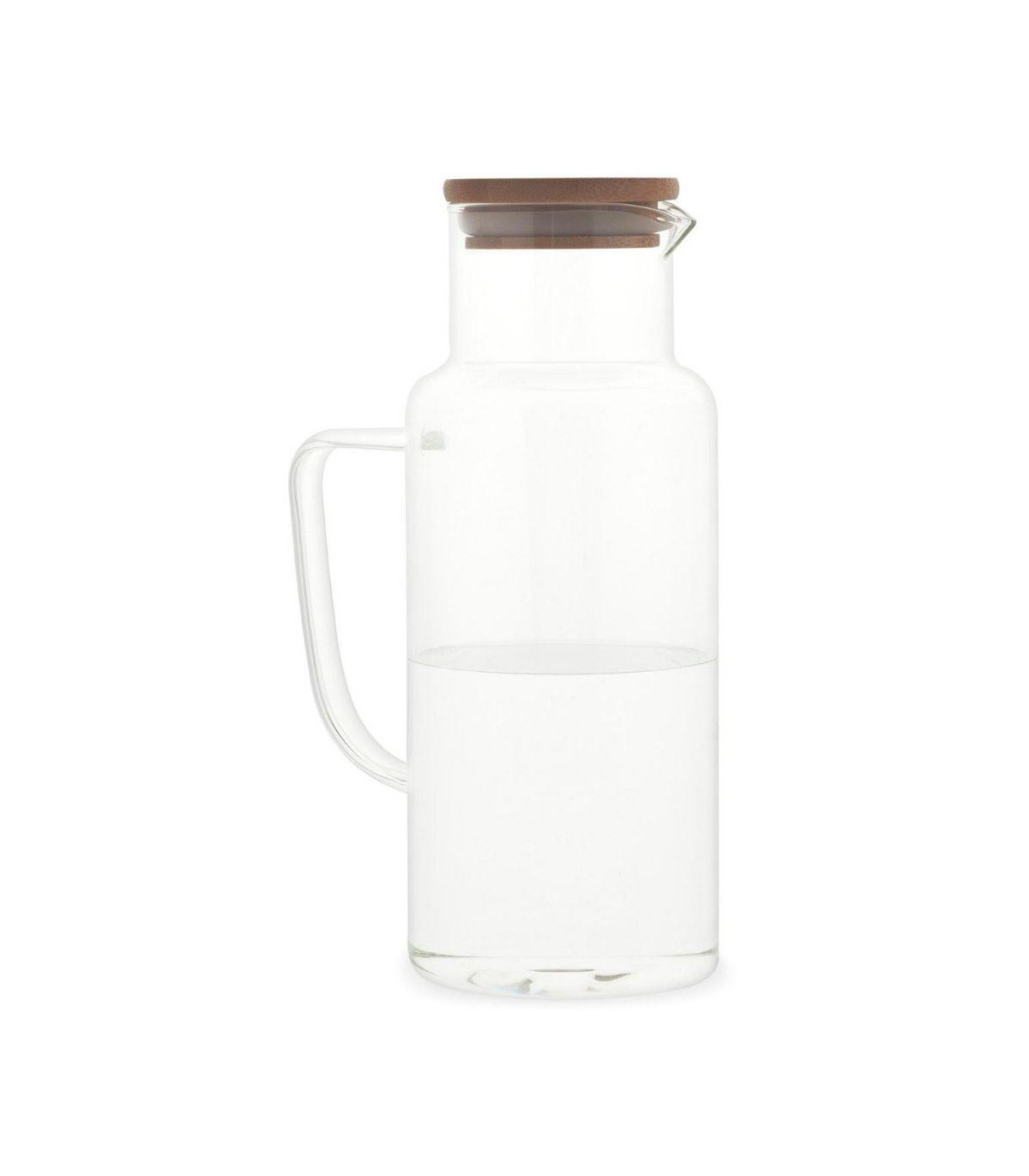 wadiga Carafe en Verre et Bouchon Bambou - 1L