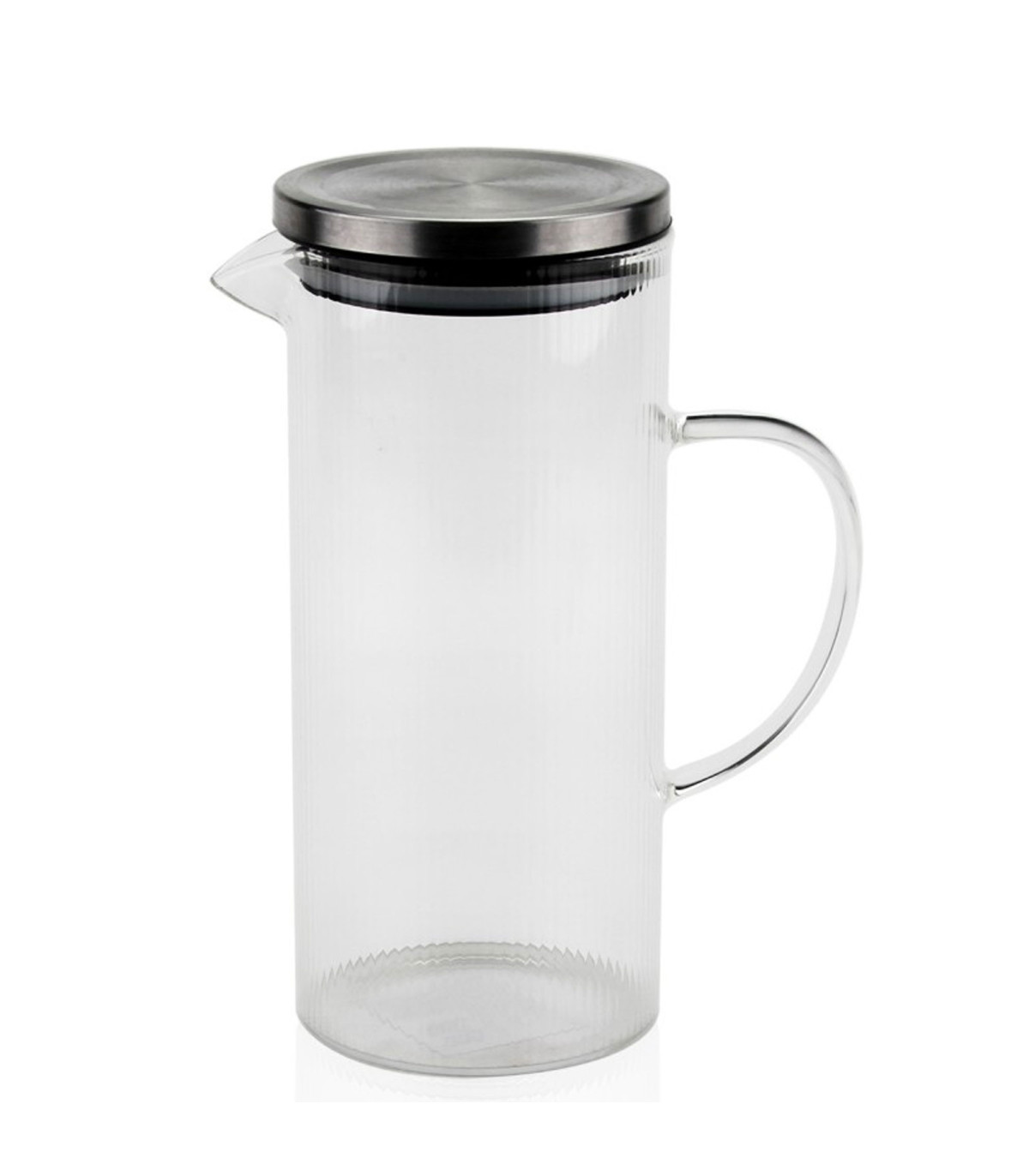 Wadiga Carafe En Verre Strié 1.4L 15x10x22cm