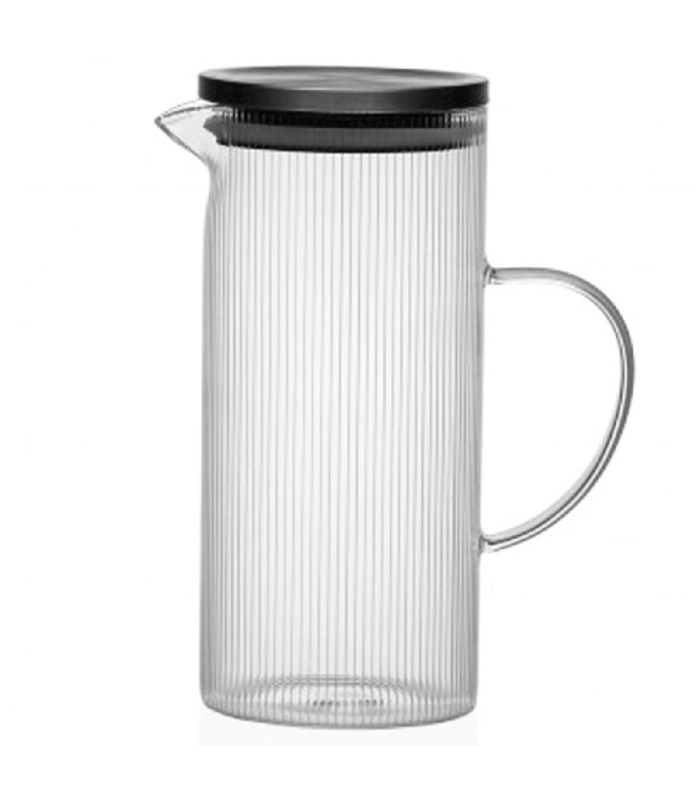 wadiga Carafe en verre strié 1.4L 15x10x22cm