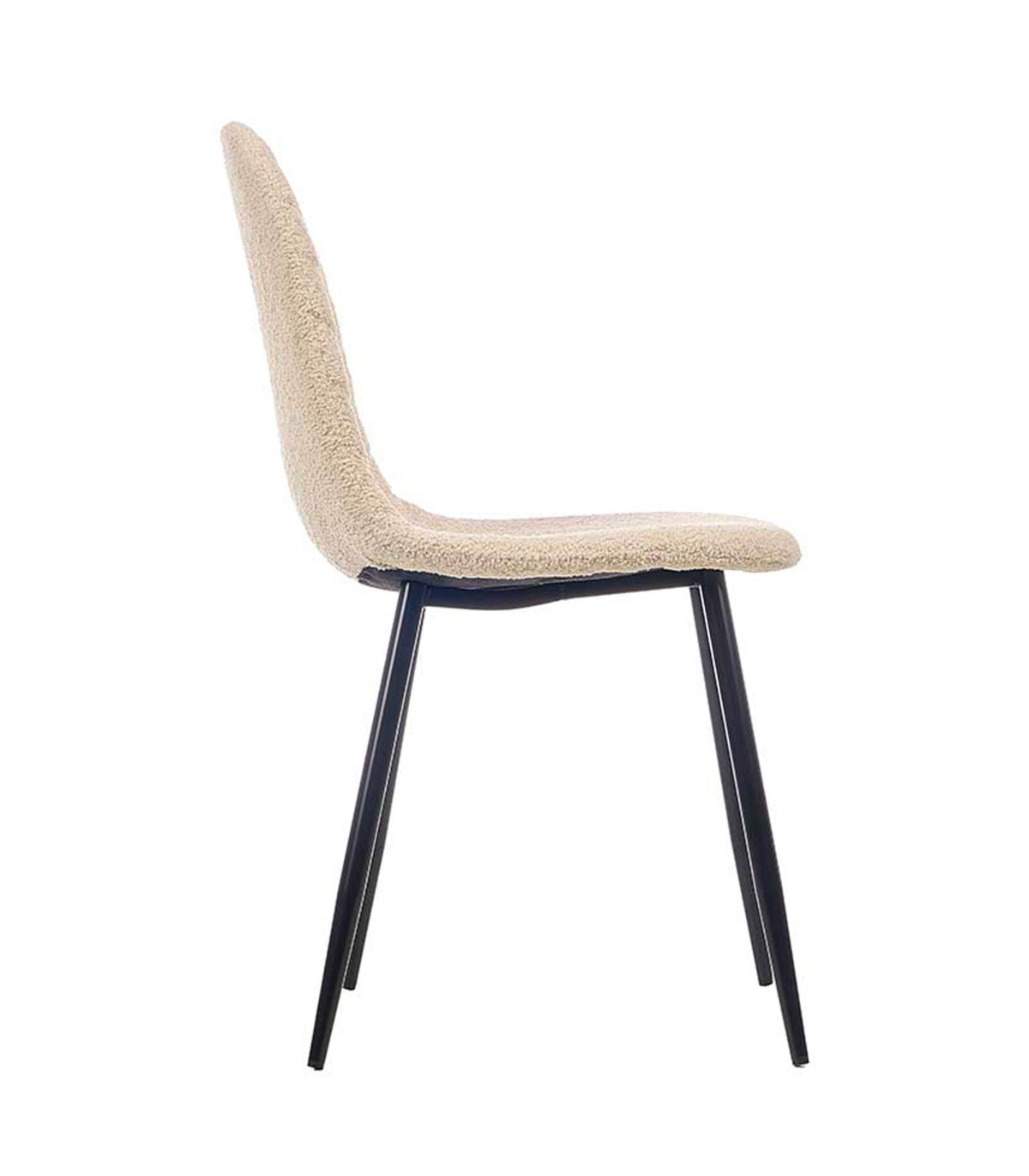 Wadiga Chaise Blanche à Bouclettes Et Métal Noir