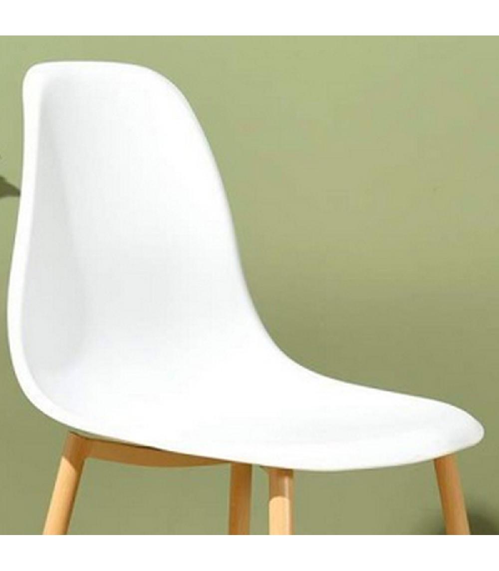Wadiga Chaise Bois Et Plastique Blanc 45x48x85cm