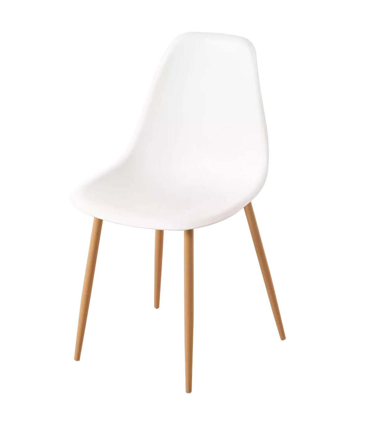 wadiga Chaise bois et plastique blanc 45x48x85cm
