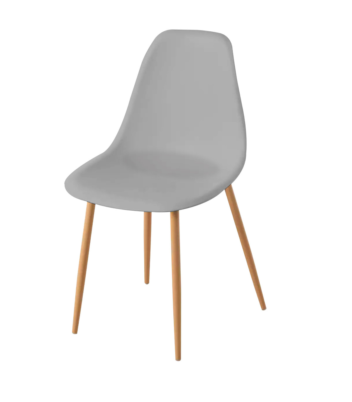 wadiga Chaise bois et plastique gris 45x48x85cm