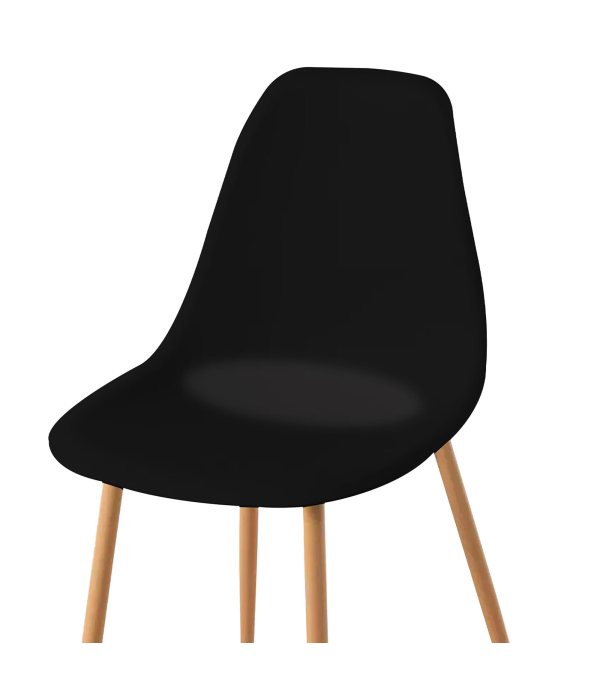 Wadiga Chaise Bois Et Plastique Noir 45x48x85cm