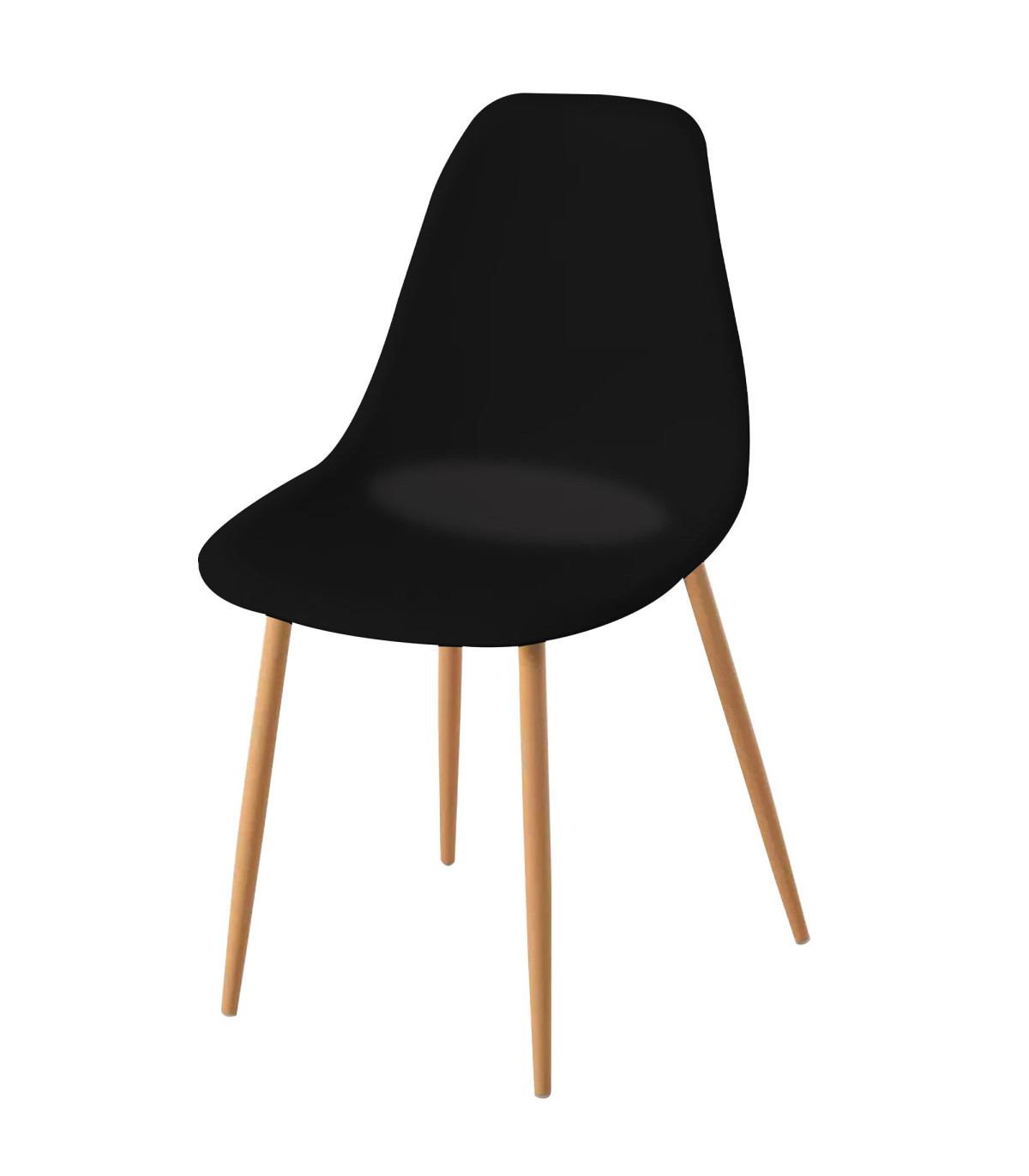 wadiga Chaise bois et plastique noir 45x48x85cm