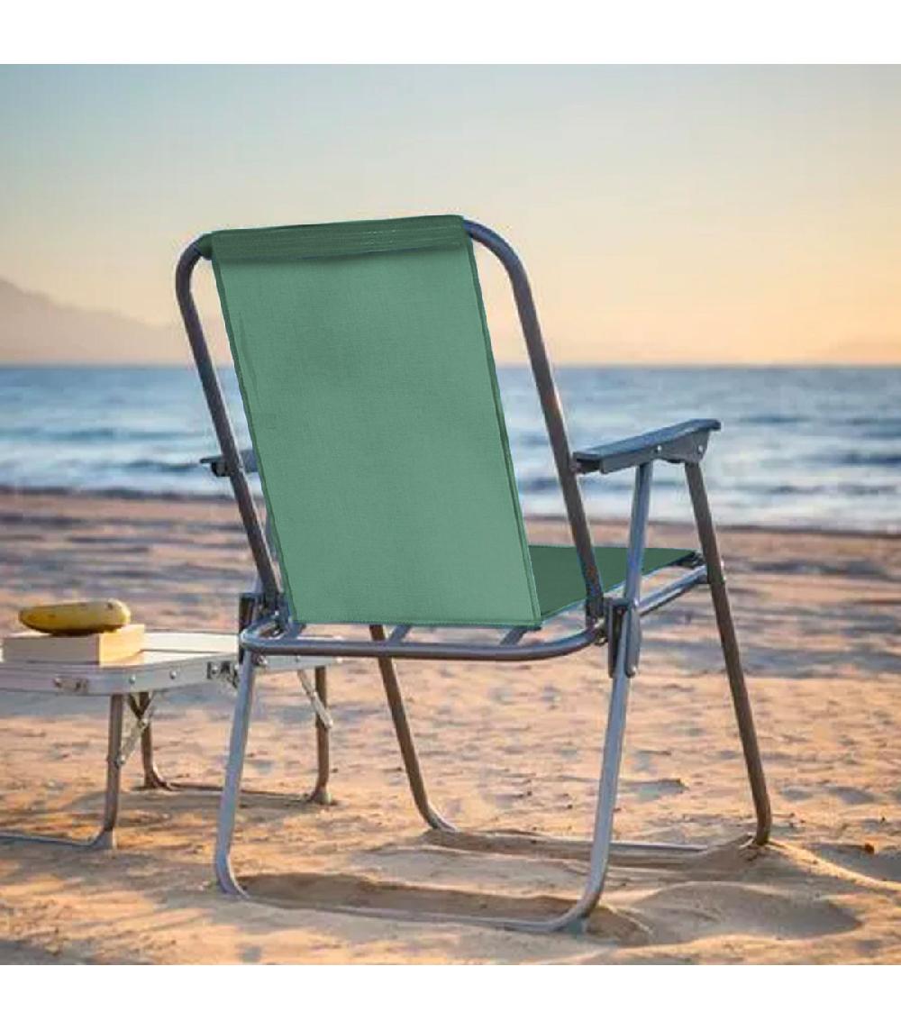 Wadiga Chaise De Plage Pliable Kaki 52x43x74cm