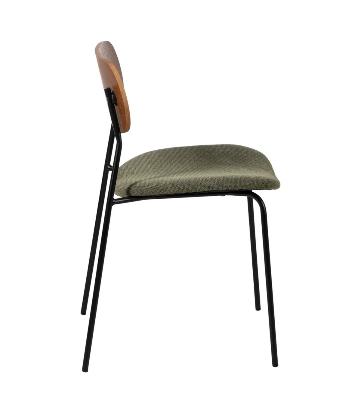 Wadiga Chaise En Métal Bois Et Tissu Vert