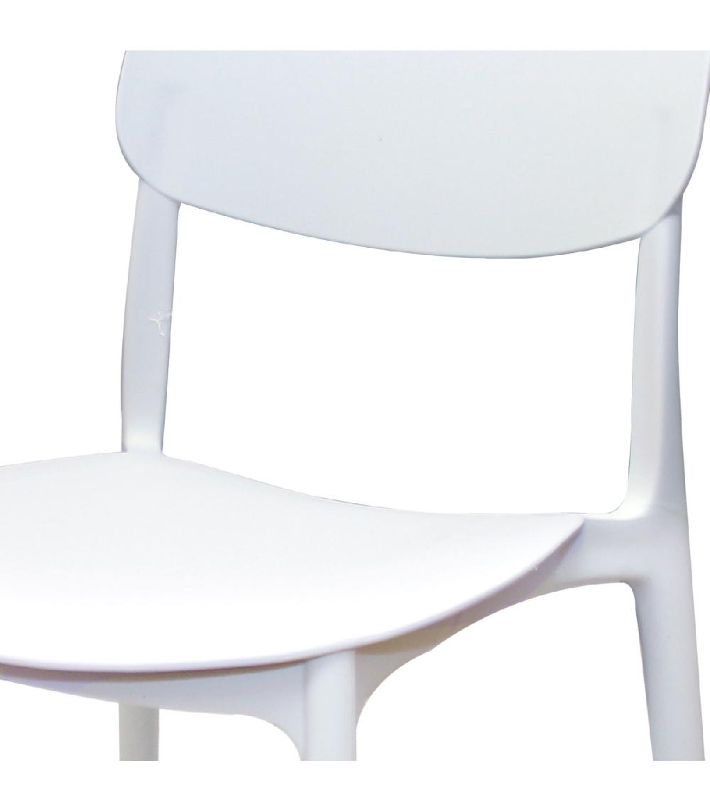 Wadiga Chaise En Plastique Blanc 39.5x50x79cm