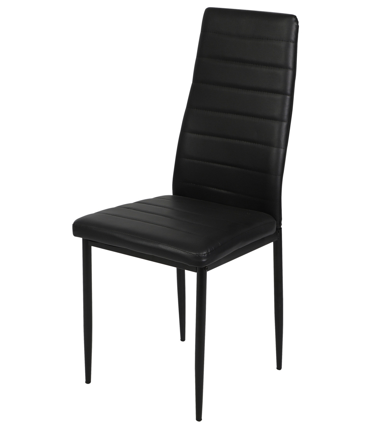 wadiga Chaise en similicuir noir - 42.5x40x98cm