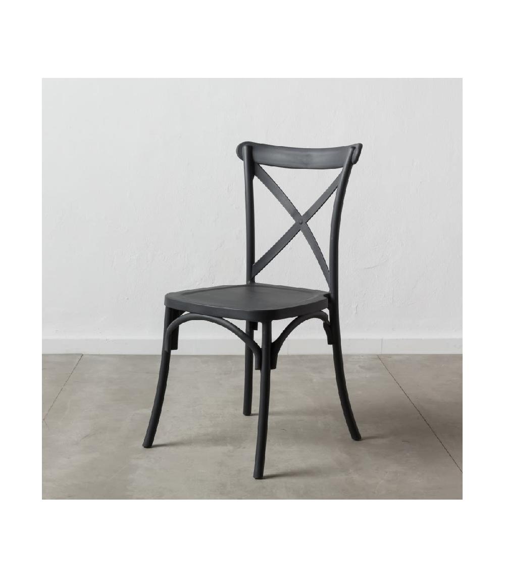 Wadiga Chaise Esprit Bistrot En Polypropylène Gris