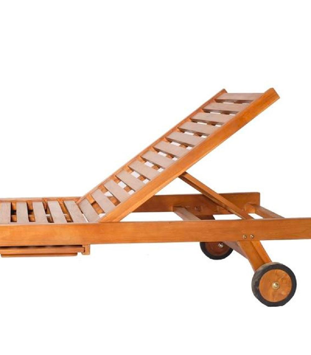 Wadiga Chaise Longue Inclinable Teck 200x65x35cm