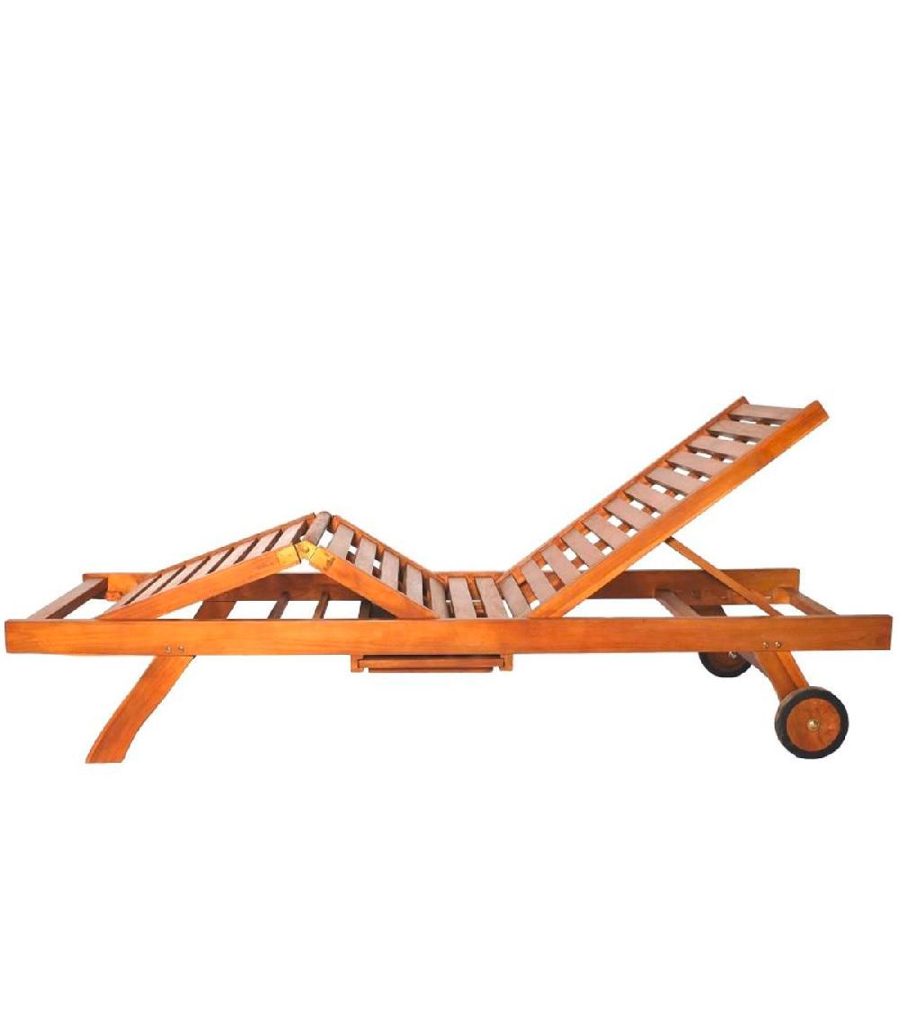 wadiga Chaise longue inclinable teck 200x65x35cm