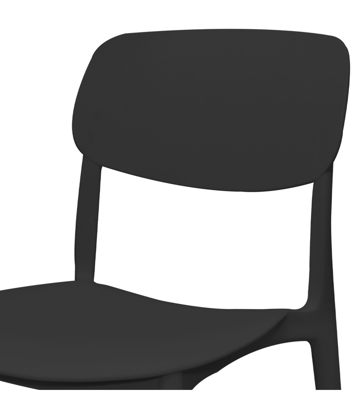 Wadiga Chaise Plastique Noir 39.5x50x79cm