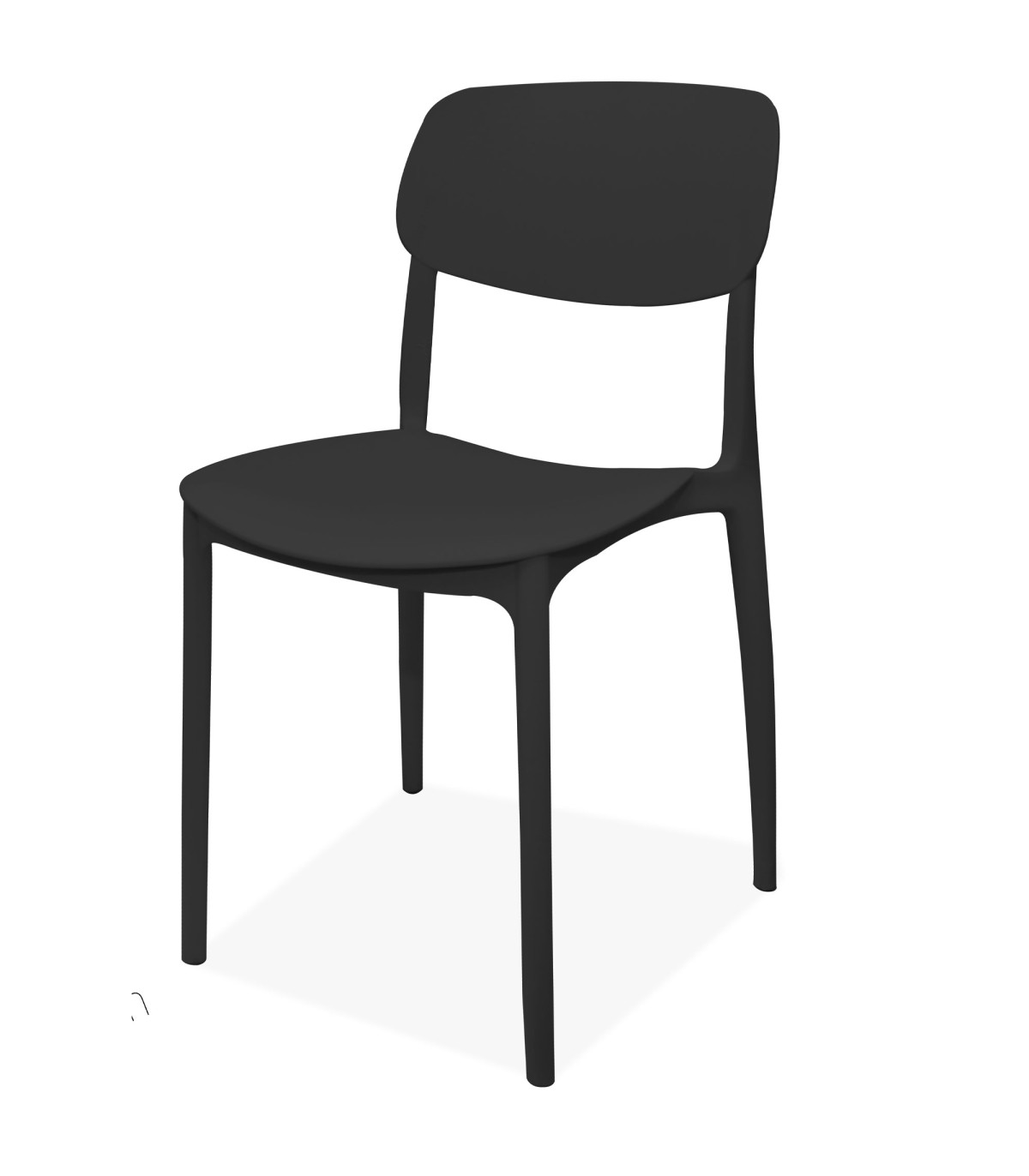 wadiga Chaise plastique noir 39.5x50x79cm